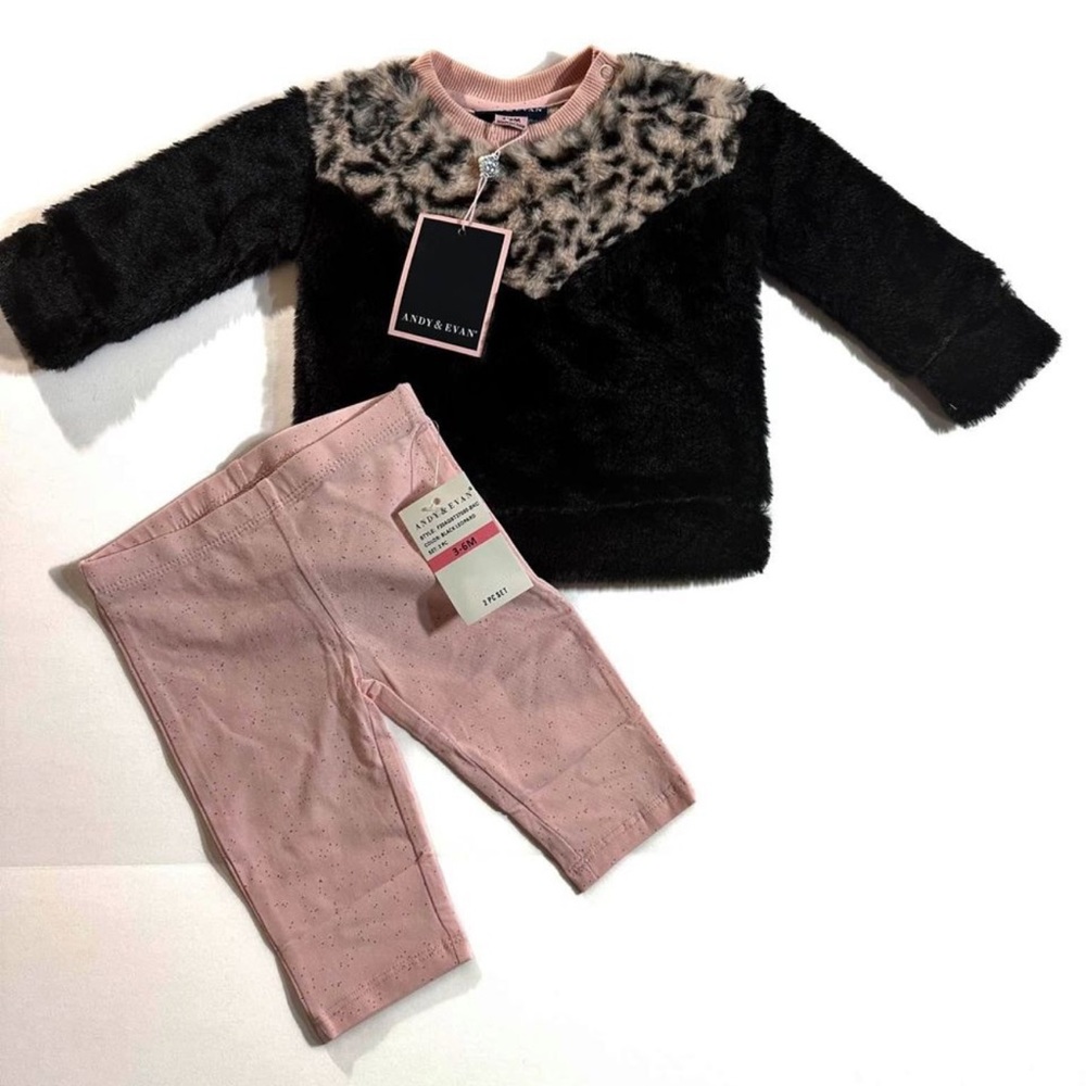 Andy & Evan Fuzzy Sweater Set